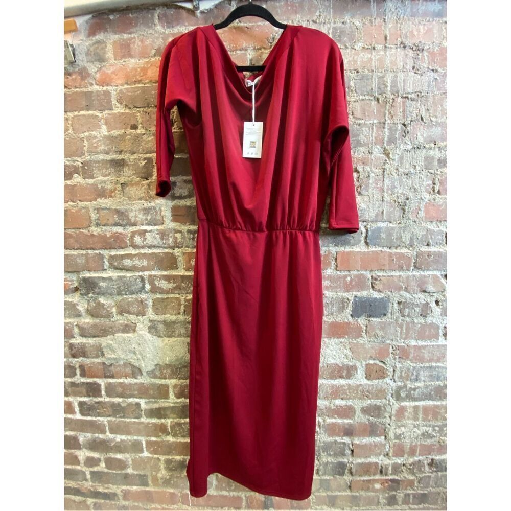 Grace Karin Off Shoulder Burgundy Fitted Skirt Asymmetrical Slouch Top Dress Wom